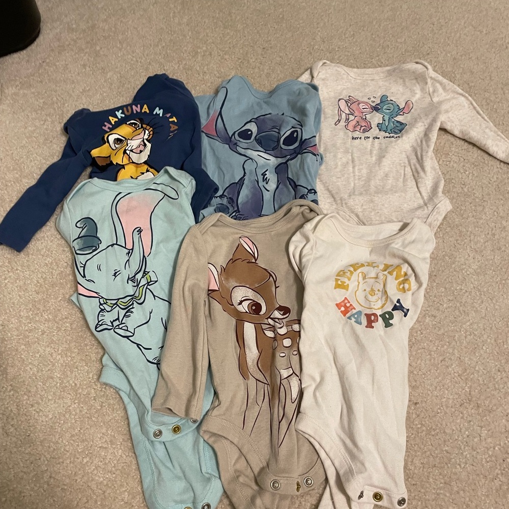 Disney Bodysuit Set - Blue, Gray, Cream